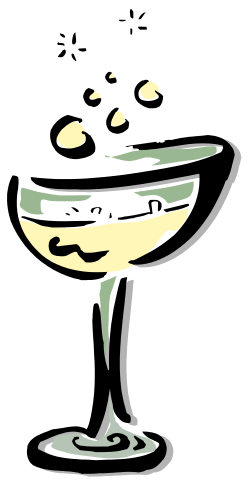 Martini Glass with Green Liquid Clipart: Elegant Cocktail Illustration
