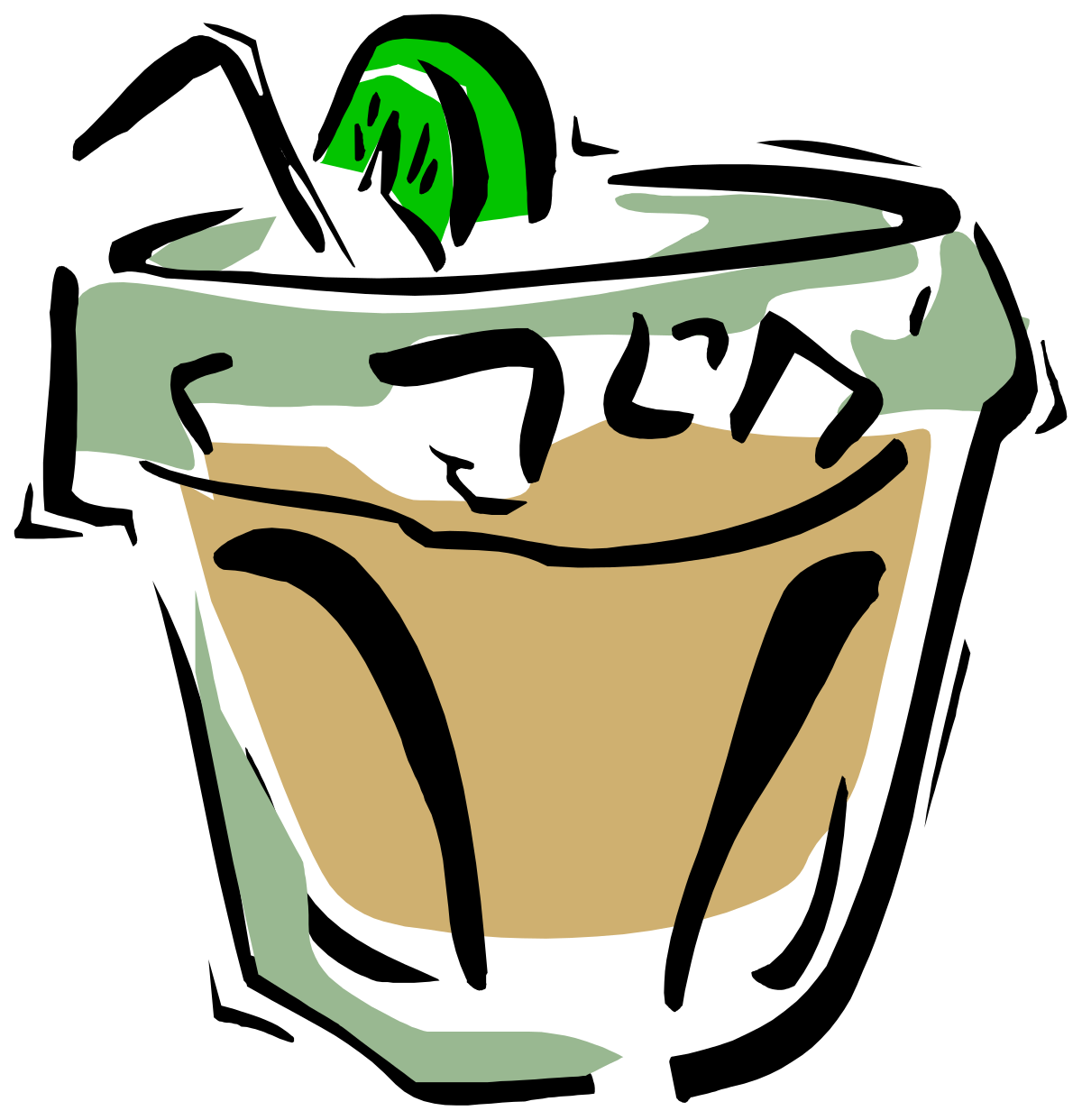 Green Leaf Cup Clipart: Fresh and Nature-Inspired Beverage Icon
