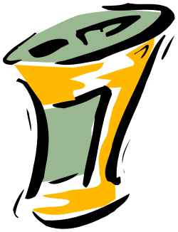 Yellow and Green Cup Clipart on Black Background