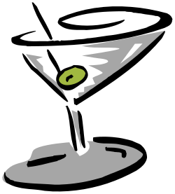Martini Clipart: Elegant Green Olive Cocktail Illustration