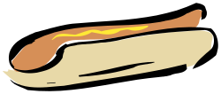 Hot Dog with Mustard Clipart for Delicious Designs