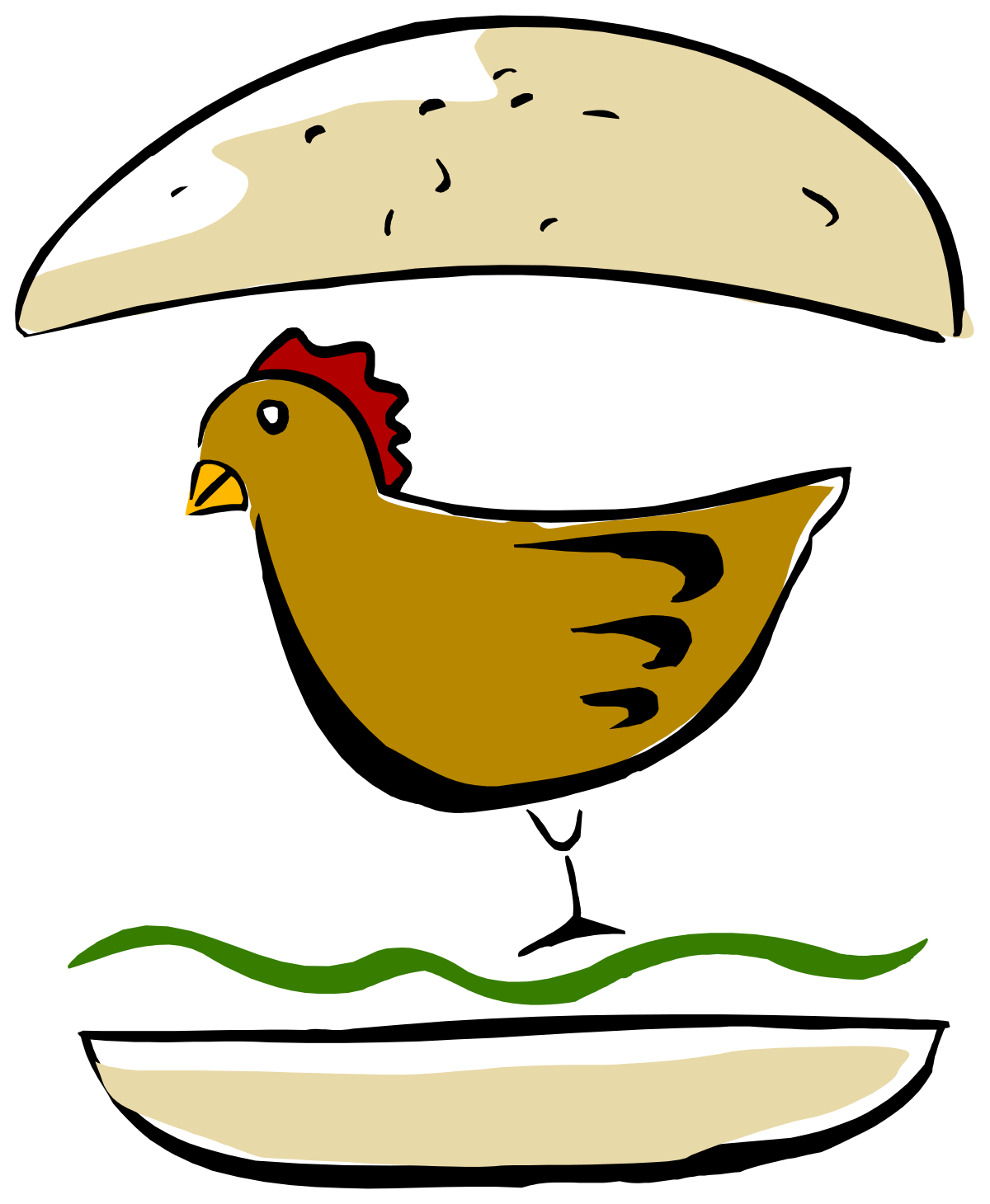 a chicken in a hat with a green leaf clip art png transparent Chicken in a Hat with Green Leaf Clipart - Fun and Quirky Illustrations