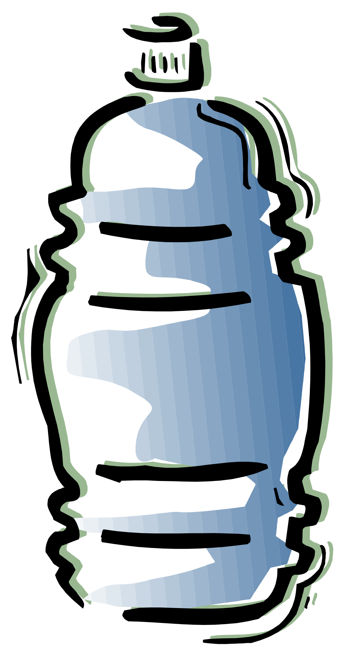 a blue and green water bottle with a black background clip art png transparent Blue and Green Water Bottle on Black Background - High-Quality Clipart