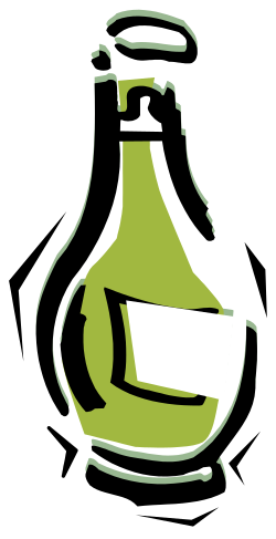 Green Bottle with White Label Clipart for Modern Designs