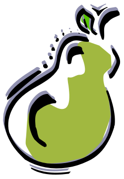 Green Apple Clipart on Black Background - Fresh & Vibrant Design