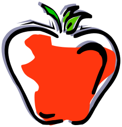Apple Clipart with Green Leaf - Fresh and Vibrant Fruit Image