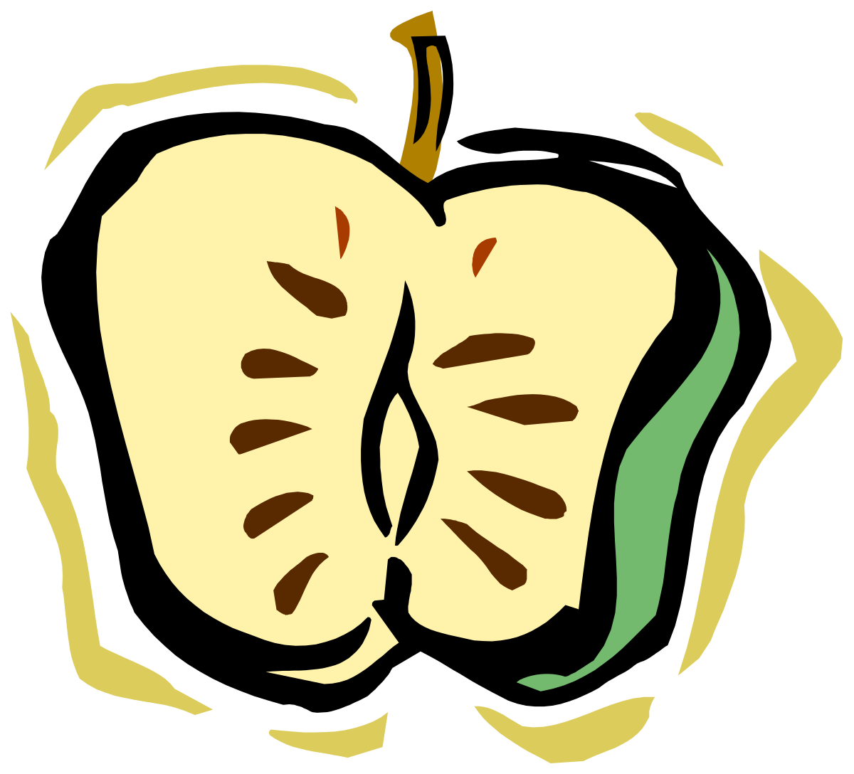 Apple Half Clipart - Fresh and Juicy Bite-Sized Imagery