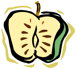 Apple Half Clipart - Fresh and Juicy Bite-Sized Imagery