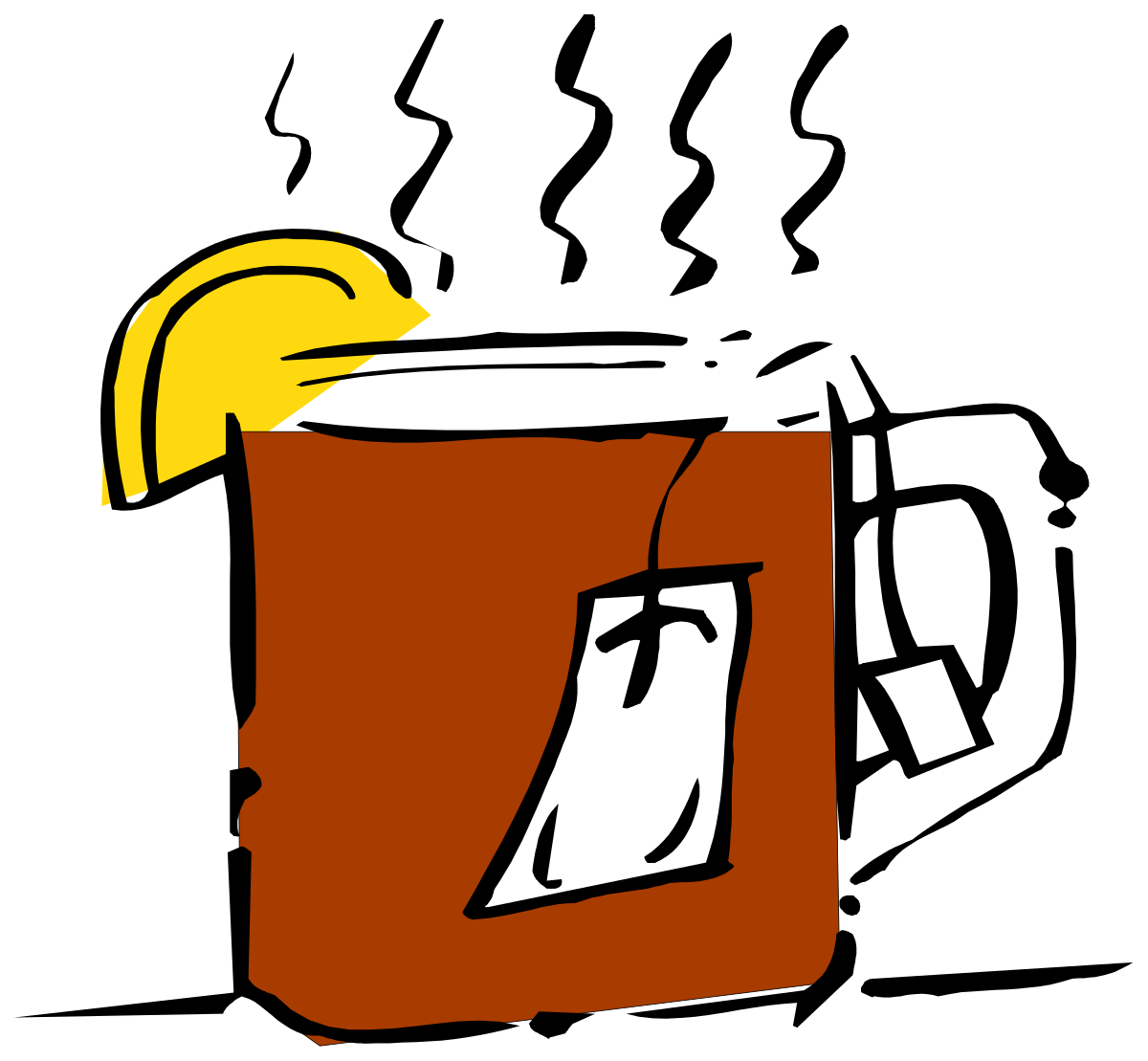 Banana on Brown Box Clipart - Fresh Fruit Graphic Art