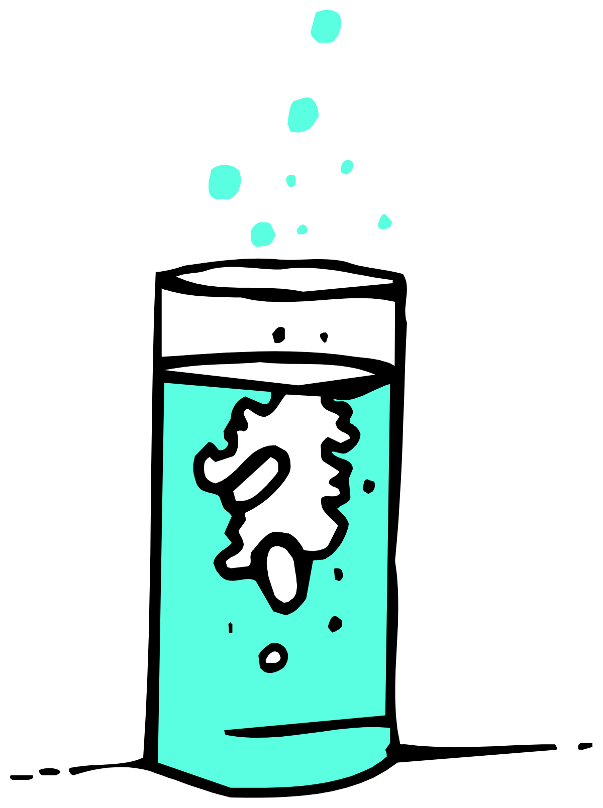 Glass with Water and Bubbles Clipart for Creative Projects