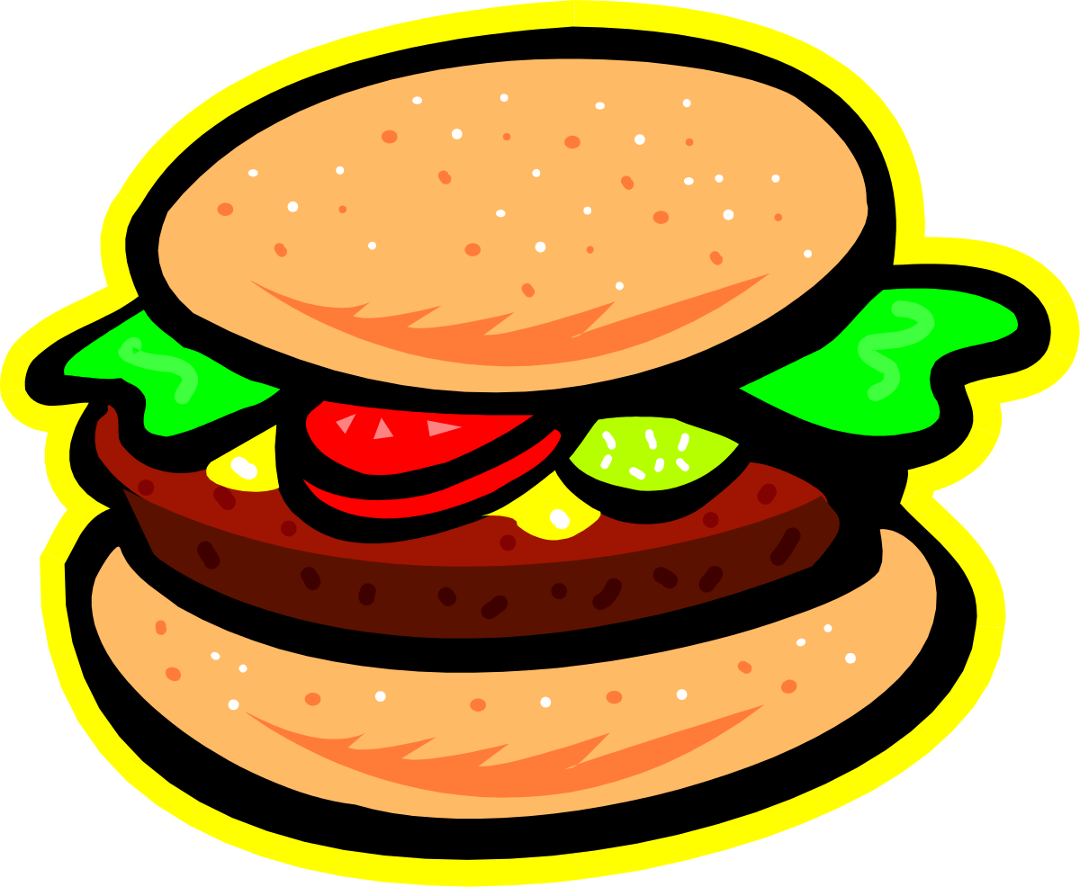 a hamburger with lete and lete on it clip art png transparent Hamburger Clipart with Lettuce and Tomato - Perfect for Food Themes