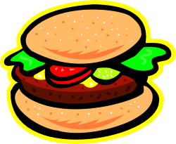 Hamburger Clipart with Lettuce and Tomato - Perfect for Food Themes