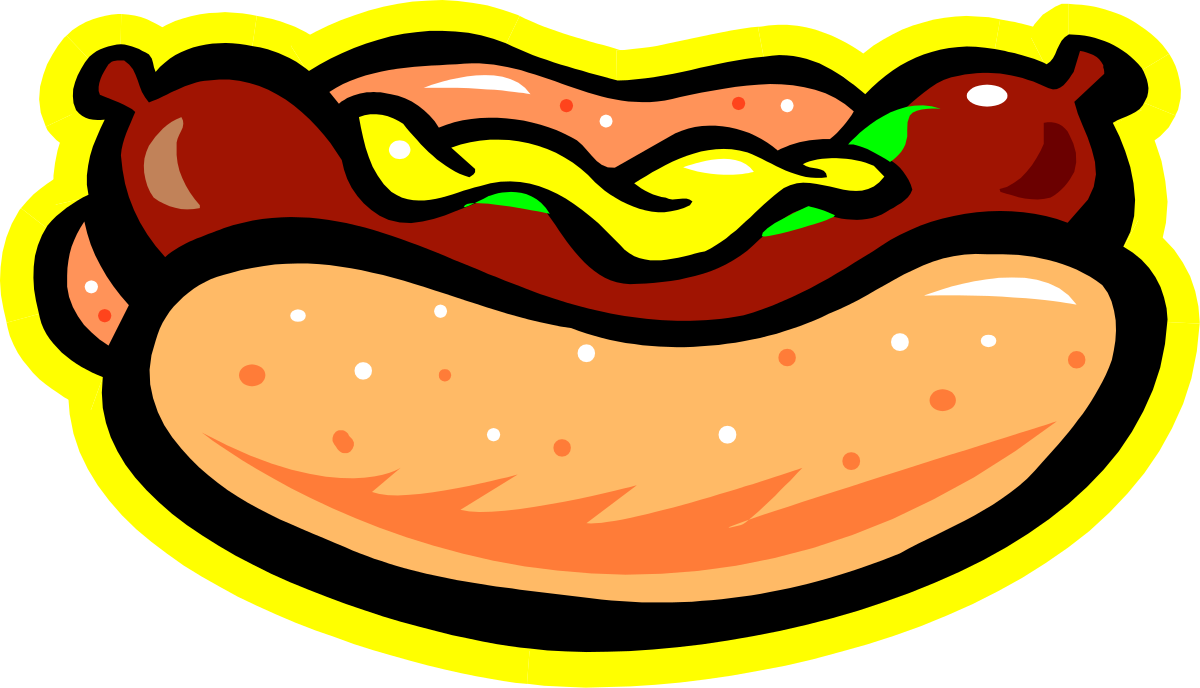 Hot Dog Clipart with Mustard - Tasty Food Illustration