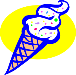 Blue Ice Cream Cone with Springs - Delicious Playful Clipart