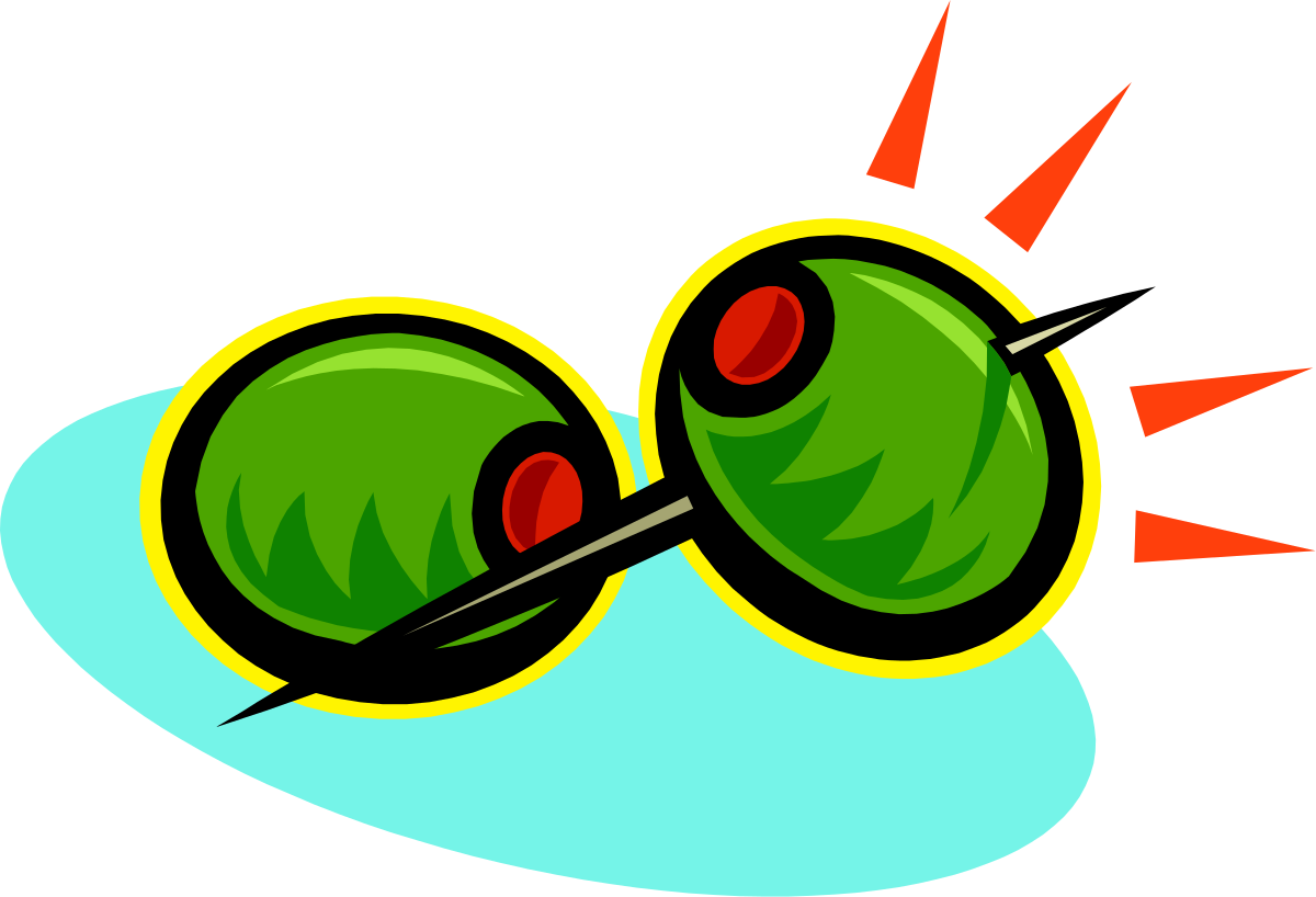 Green Olives with Red Dot Clipart for Vibrant Designs