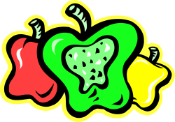 Heart Shaped Pepper Clipart - Vibrant Trio of Colorful Peppers