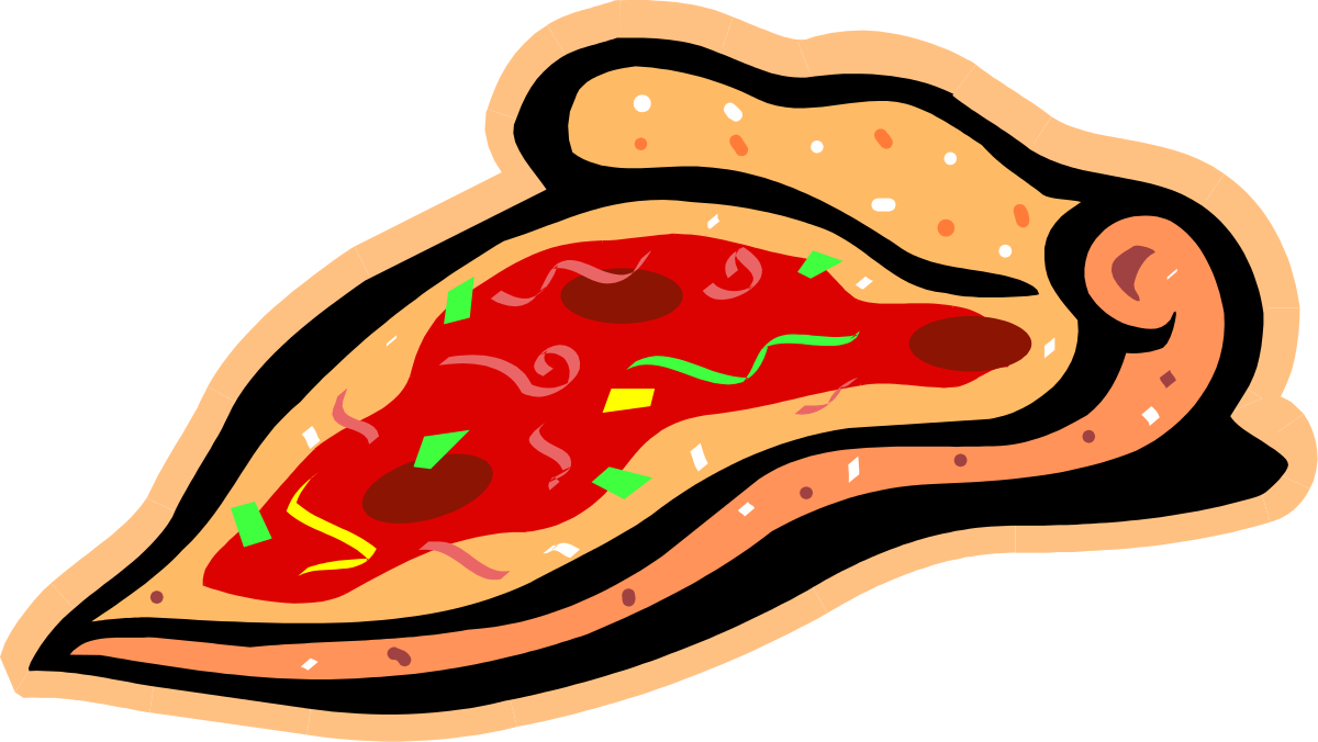 a slice of pizza with a lot of toppings clip art png transparent Delicious Pizza Slice with Toppings Clipart