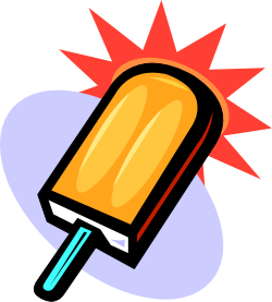 Ice Cream Popsicle Clipart with Sunburst Design