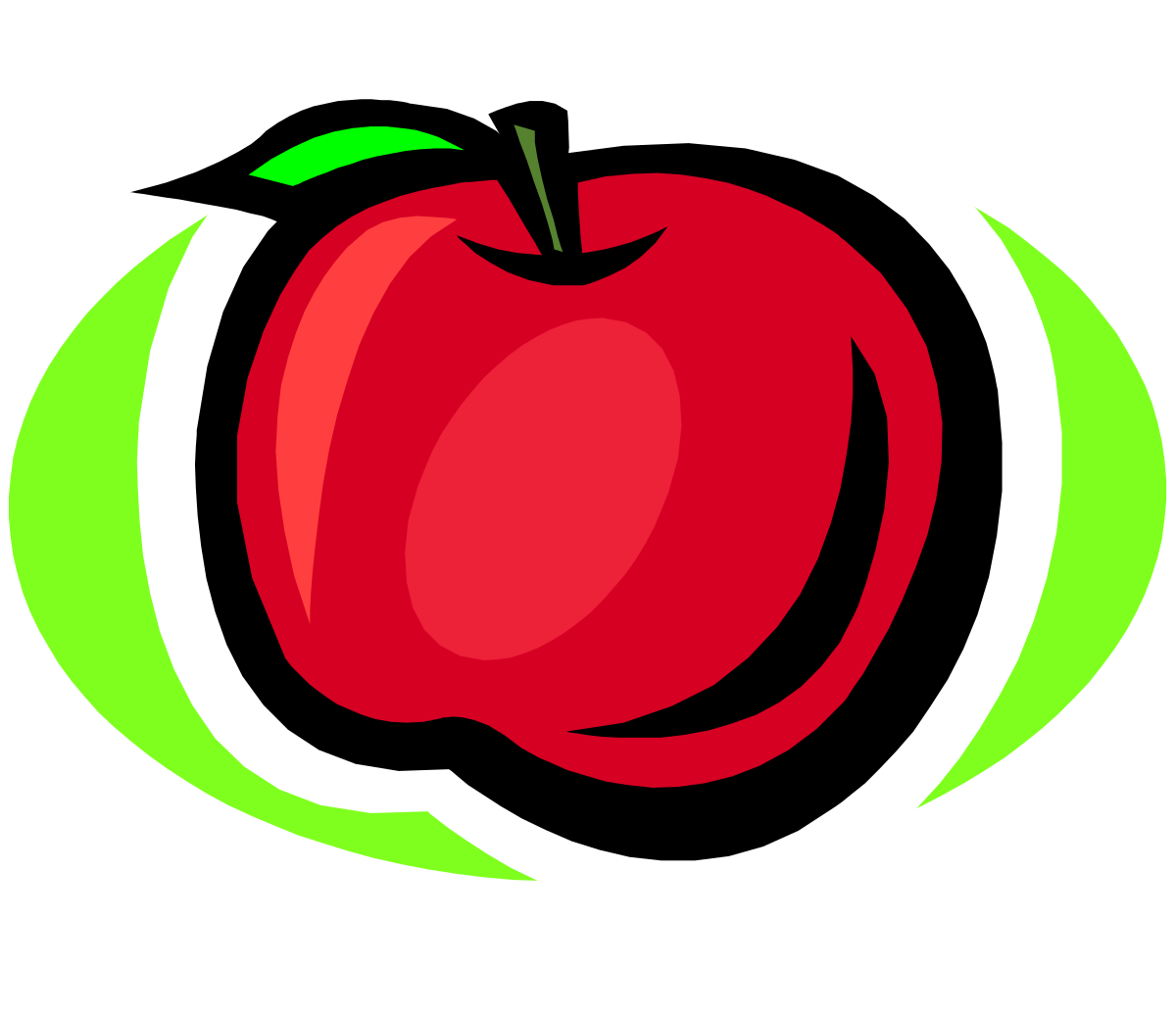 Apple with Green Leaf Clipart - Fresh and Vibrant