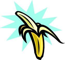 Banana with Star Burst Background Clipart