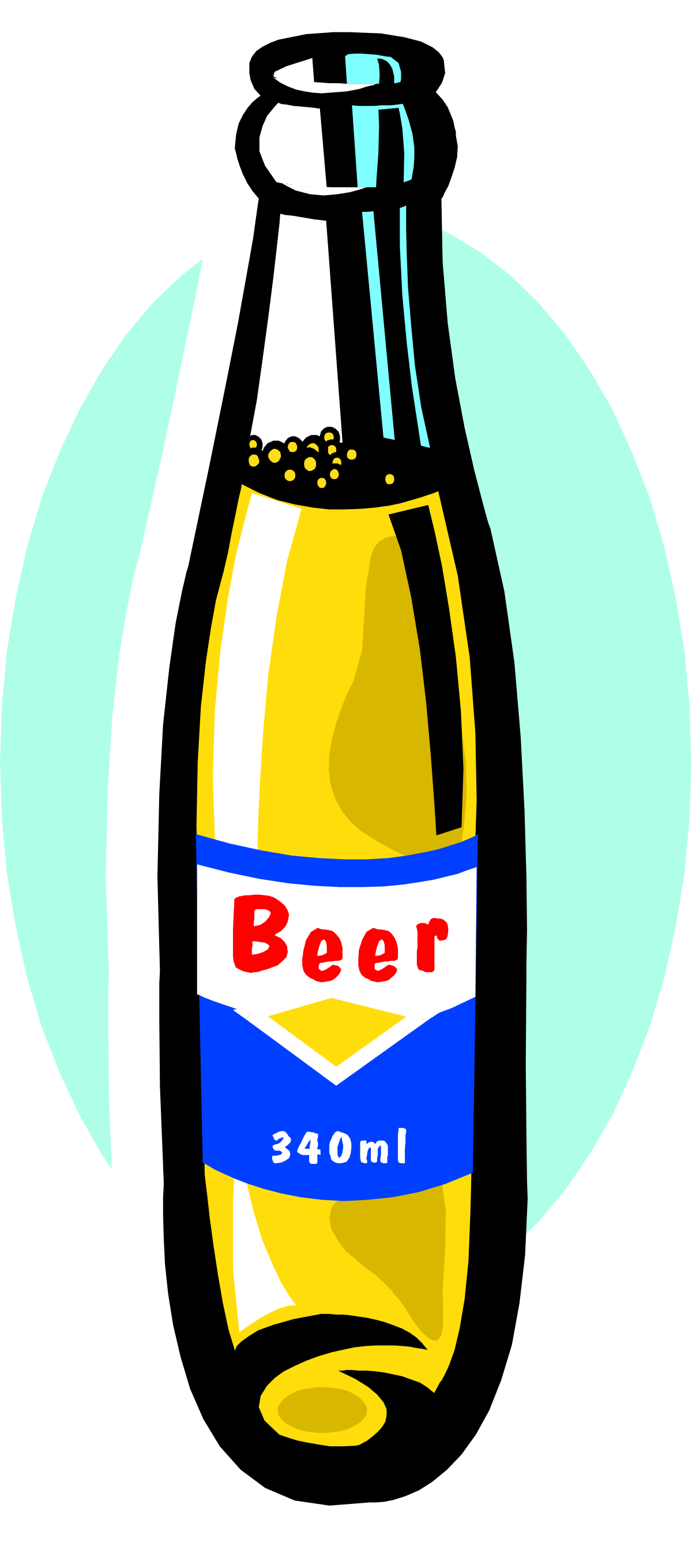 Beer Bottle with Blue Label Clipart - Perfect for Illustrations