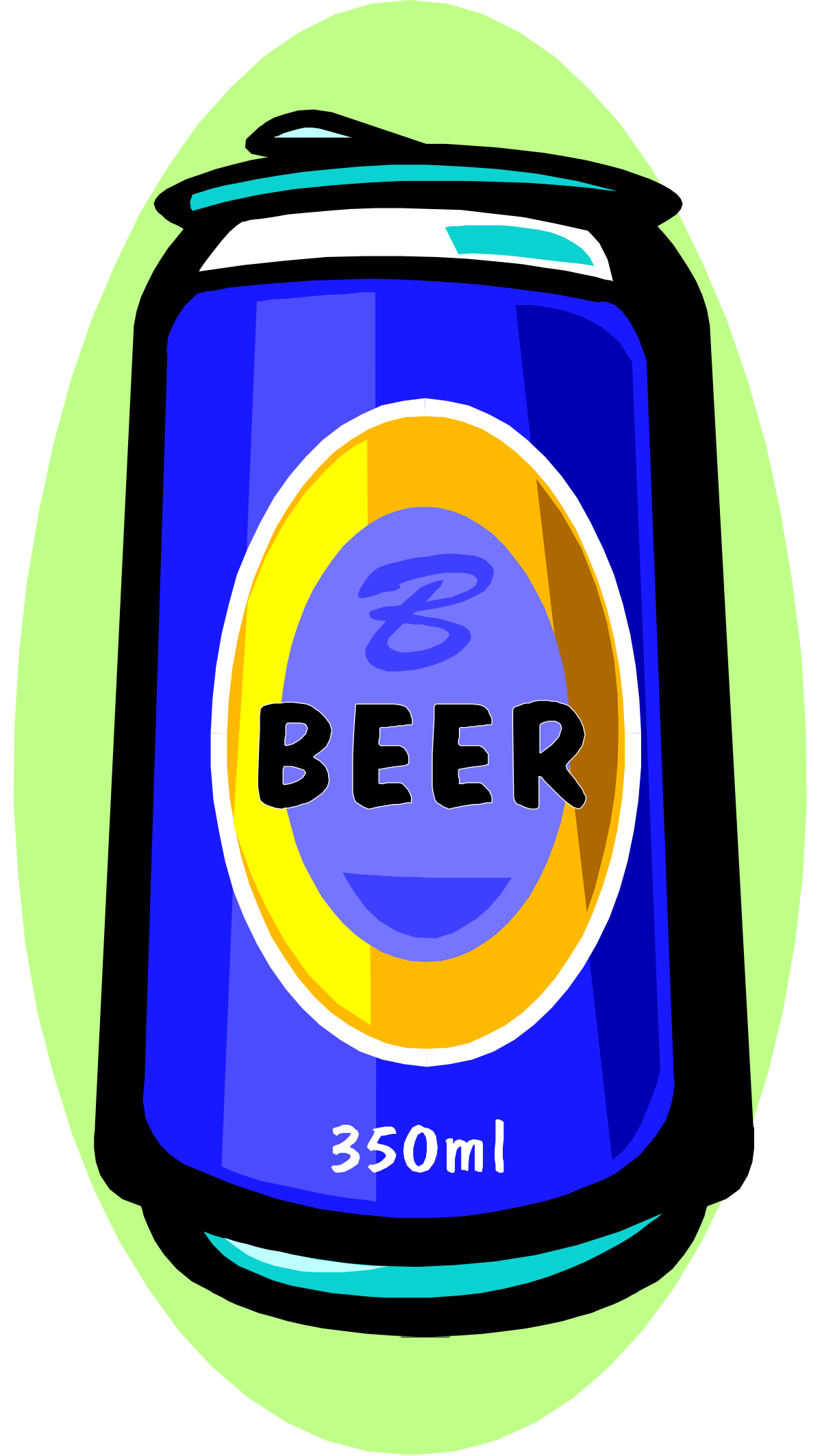 Beer Can Clipart: High-Quality SVG Illustration Featuring Bold 'Beer' Text