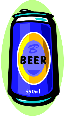Beer Can Clipart: High-Quality SVG Illustration Featuring Bold 'Beer' Text