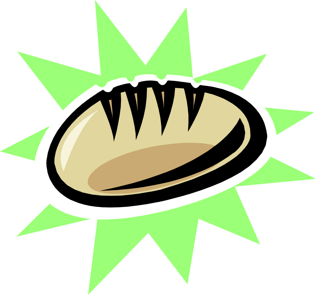 Bread Clipart with Green Star - Unique Culinary Graphics