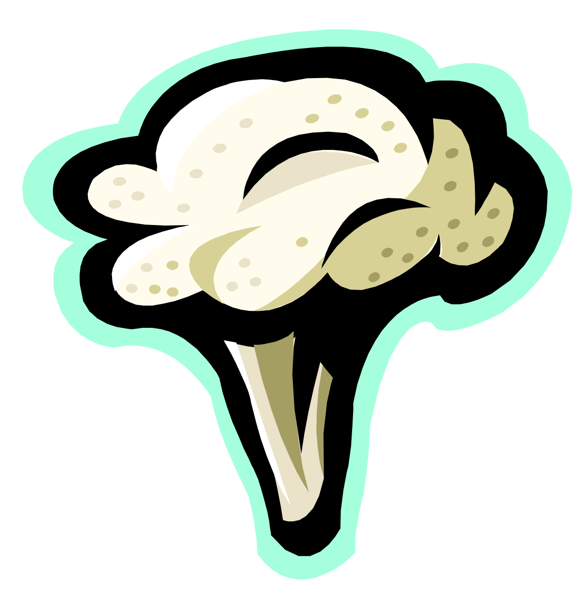 Cartoon Ice Cream Cone with Green Outline - Fun Clipart Delight