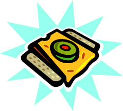 Sandwich with Green and Black Topping - Delicious Clipart Illustration