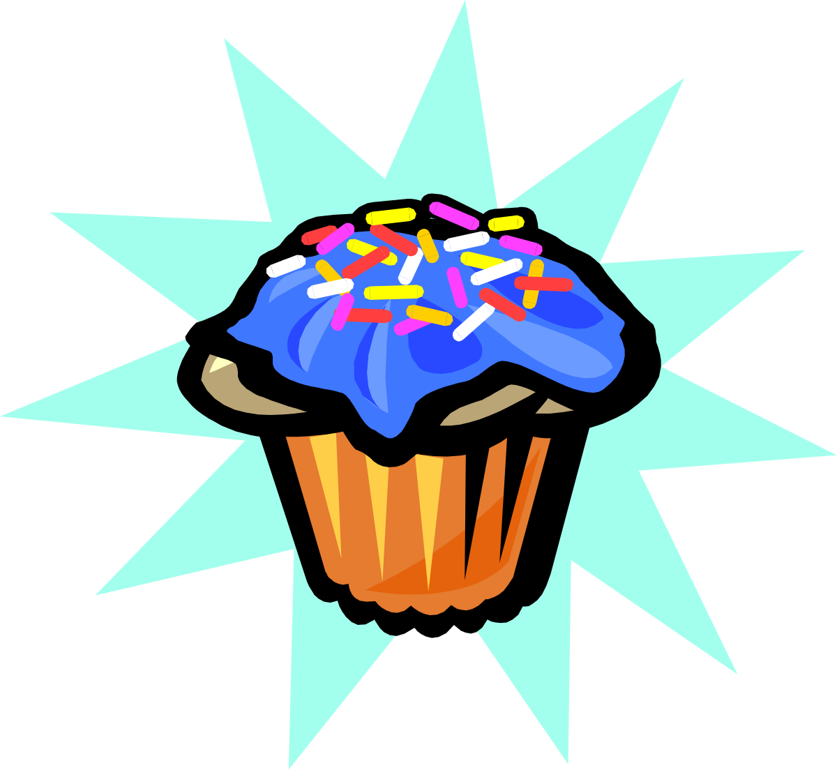 Cupcake Clipart with Sprinkles - Deliciously Sweet SVG Imagery