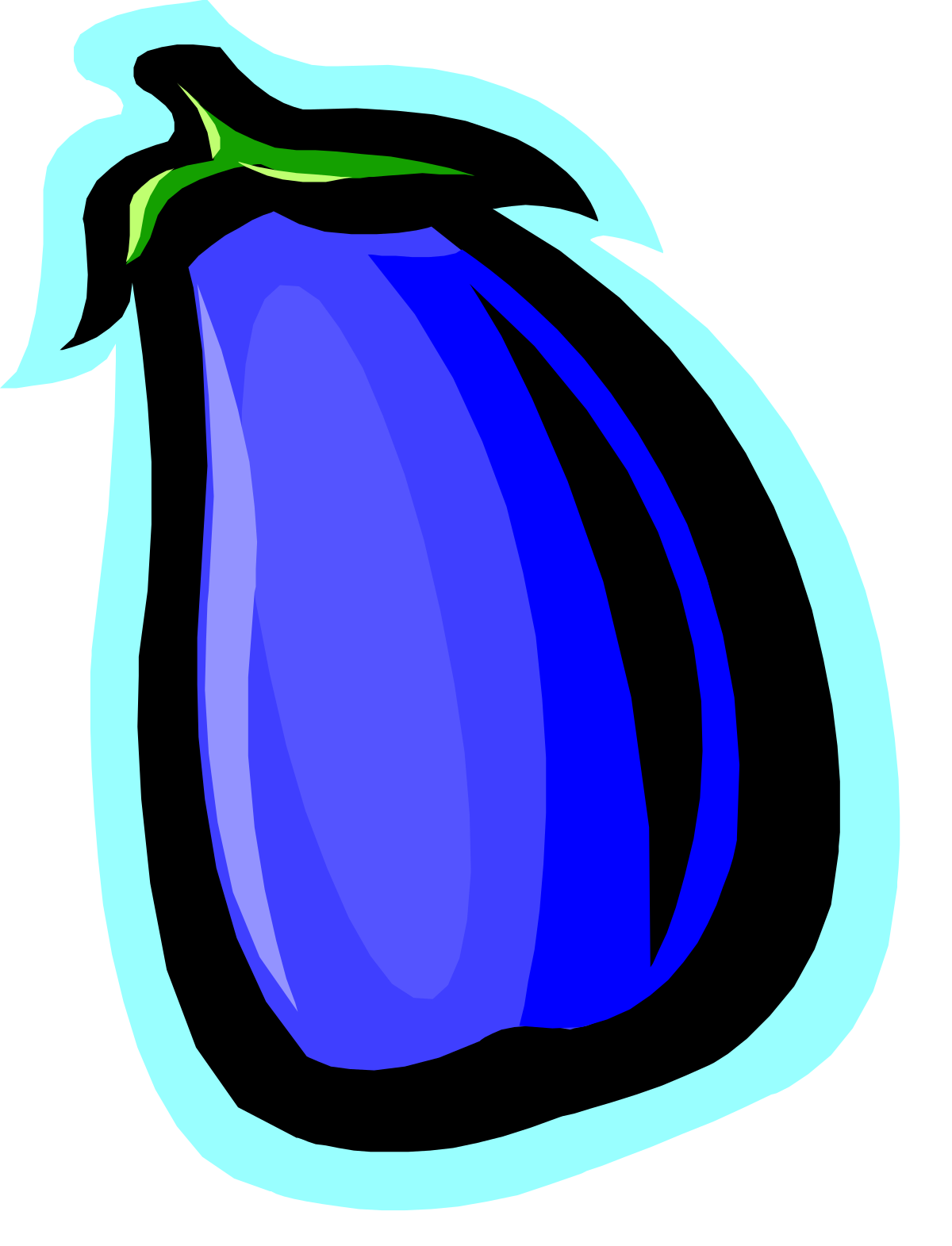 Blue Egg with Green Stem Clipart - Vibrant and Unique Imagery