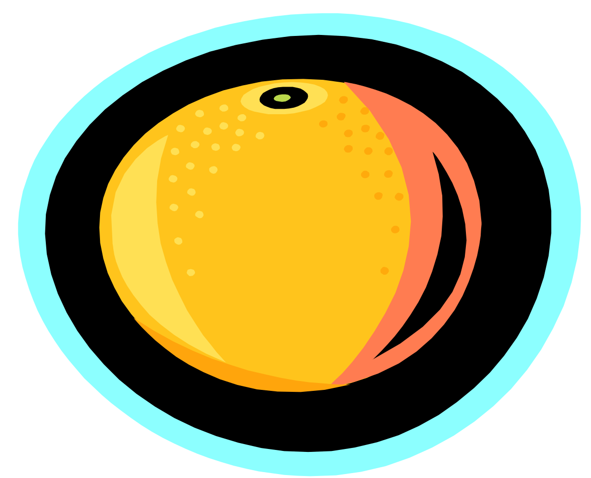 a plate with an orange on it clip art png transparent Plate with Orange - Vibrant Clipart for Fresh Designs