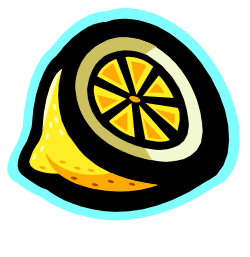 Lemon Slice on Black Background - Fresh Citrus Clipart for Design