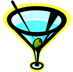 Martini Glass Clipart with Olives - Elegant Cocktail Imagery