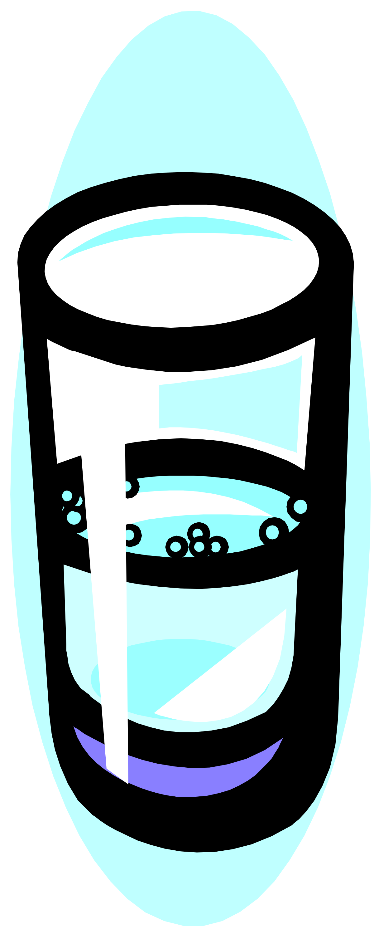 Glass of Water Clipart on Blue Background
