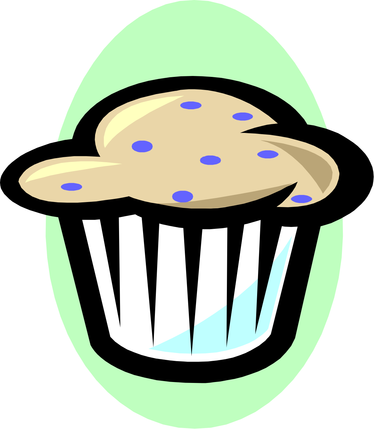 Cupcake Delight with Blue Dots Clipart for Delicious Designs