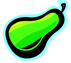 Green Pepper Clipart with Blue Outline - Fresh and Vibrant Illustration