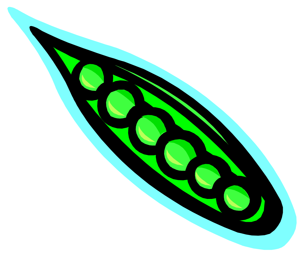 a green peale with a black background clip art png transparent Green Peale on Black Background Clipart - Vibrant and Stylish