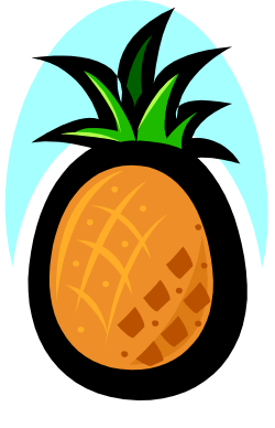 Pineapple on a Plate Clipart - Fresh Tropical Delights