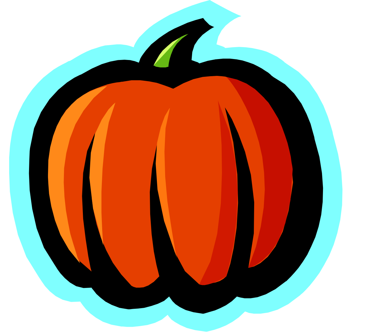 a pumpkin with a green stem clip art png transparent Pumpkin Clipart with Green Stem - Perfect for Fall Themes