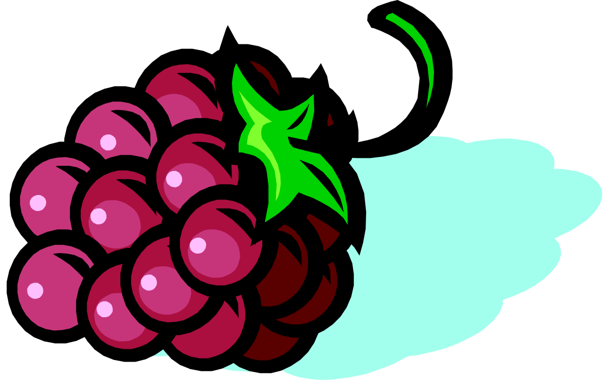 Grapes Clipart with Lush Green Leaves for Fresh Designs