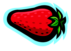 Strawberry Clipart with Green Leaf - Fresh and Delicious Design