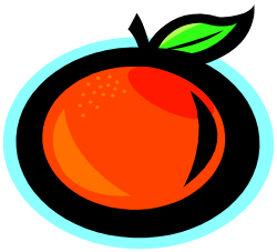 Peach on Plate with Green Leaf - Fresh and Juicy Clipart