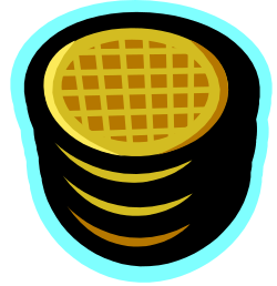 Pancakes Stack Delight - Blue Background Clipart