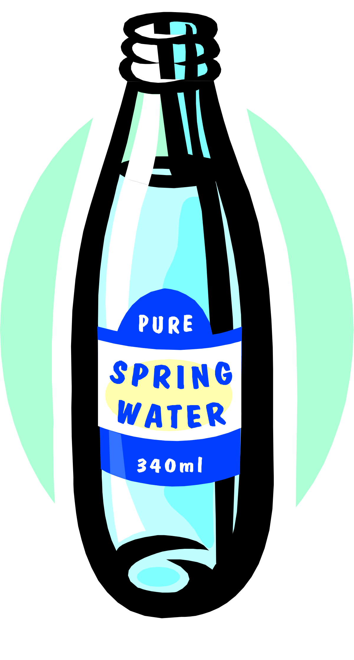 a bottle of water with the words pure water clip art png transparent Pure Water Clipart: Refreshing Bottle Illustration