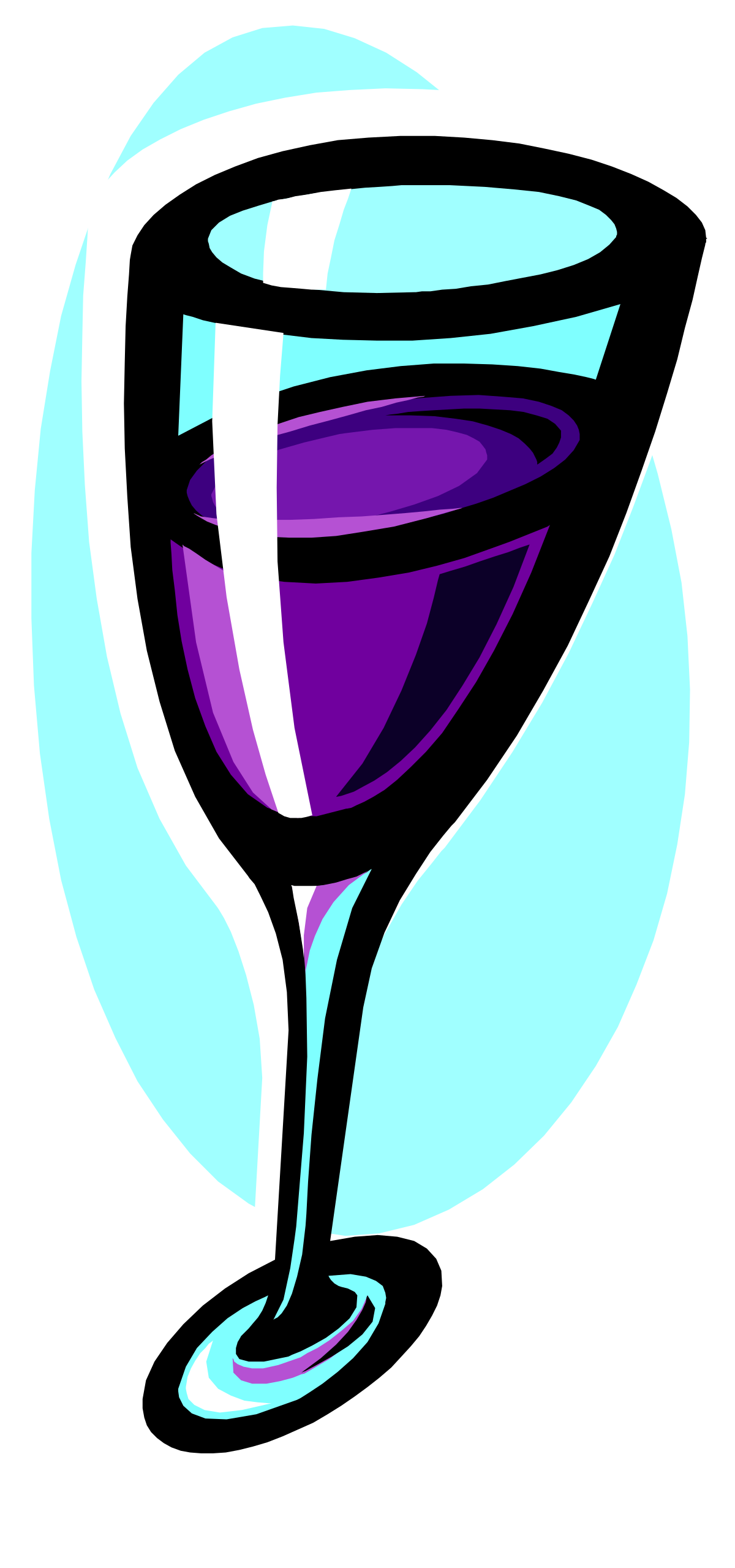 Wine Glass Clipart: Elegant Glass of Wine on Black Background