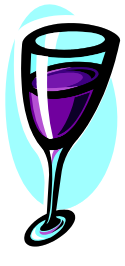 Wine Glass Clipart: Elegant Glass of Wine on Black Background