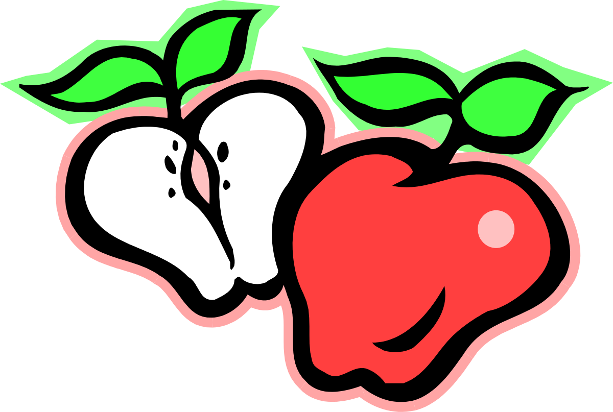 Apples with Leaves Clipart - Fresh and Juicy Fruit Illustrations