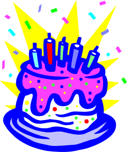 Birthday Cake with Candles and Confectionery Clipart